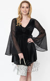 Smak Parlour Aura Babydoll Dress in Black Velvet 60s Smak Parlour Aura Babydoll Dress in Black Velvet 60s