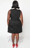 Smak Parlour Black & Cherry Print Mini Dress curvy back