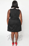 Smak Parlour Black & Cherry Print Mini Dress curvy back Smak Parlour Black & Cherry Print Mini Dress curvy back