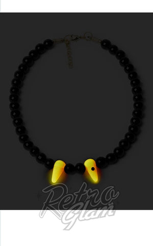 Splendette Harvest Moon glow dark Fangs Necklace Splendette Harvest Moon glow dark Fangs Necklace