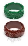Splendette Heavy Carve Wide Fakelite Bangle Splendette Heavy Carve Wide Fakelite Bangle