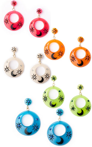 Splendette Moon Drop Hoop Earrings Splendette Moon Drop Hoop Earrings