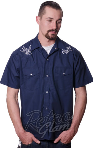 Steady Men's Sparrow Western Shirt in Navy Steady Men's Sparrow Western Shirt in Navy