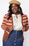 Unique Vintage Brown Multi Chevron Cardigan plus sized Unique Vintage Brown Multi Chevron Cardigan plus sized
