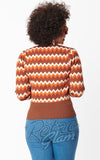 Unique Vintage Brown Multi Chevron Cardigan back Unique Vintage Brown Multi Chevron Cardigan back