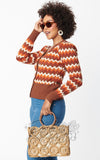 Unique Vintage Brown Multi Chevron Cardigan side Unique Vintage Brown Multi Chevron Cardigan side