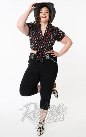 Unique Vintage Clementine Western Capri Pants curvy Unique Vintage Clementine Western Capri Pants curvy