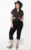 Unique Vintage Clementine Western Capri Pants curvy rockabilly Unique Vintage Clementine Western Capri Pants curvy rockabilly