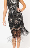 Unique Vintage Cremieux Flapper Dress in Black & Silver detail Unique Vintage Cremieux Flapper Dress in Black & Silver detail