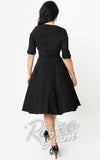 Unique Vintage Delores Swing Dress in Black back