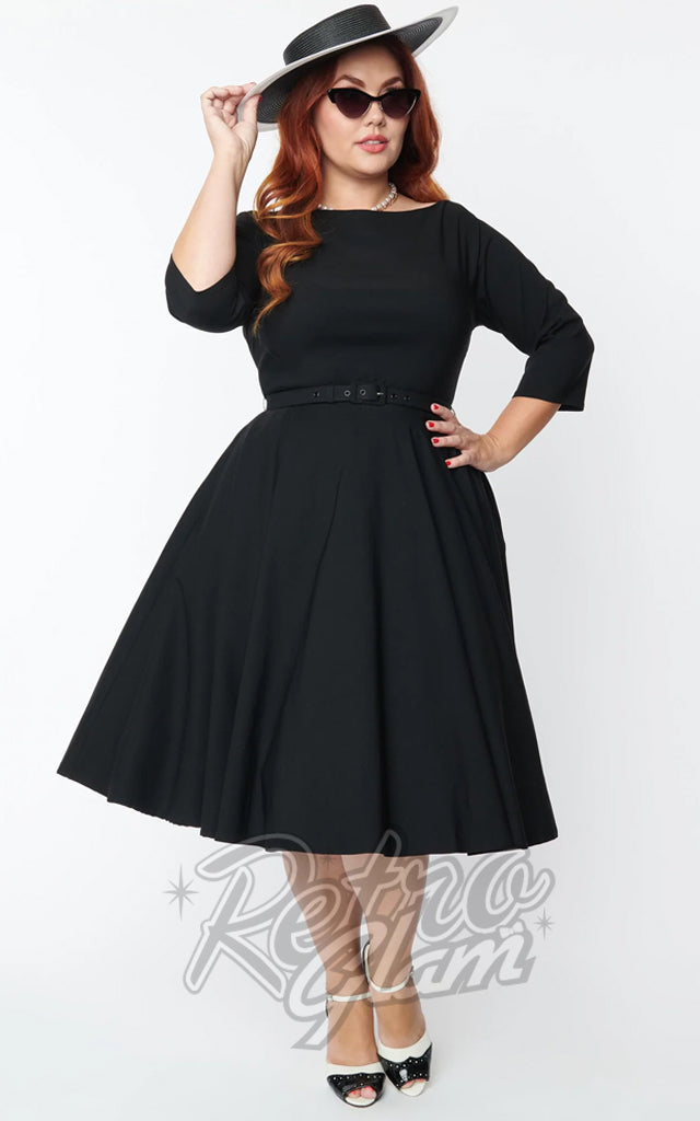 Unique Vintage 1950's Devon Swing Dress in Black – Retro Glam