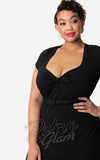 Unique Vintage Diane Wiggle Dress in Black detail Unique Vintage Diane Wiggle Dress in Black detail