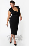 Unique Vintage Diane Wiggle Dress in Black curvy Unique Vintage Diane Wiggle Dress in Black curvy