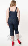 Unique Vintage Eartha Jumpsuit in Dark Denim back Unique Vintage Eartha Jumpsuit in Dark Denim back