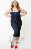 Unique Vintage Eartha Jumpsuit in Dark Denim plus sized Unique Vintage Eartha Jumpsuit in Dark Denim plus sized