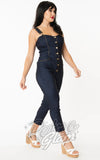 Unique Vintage Eartha Jumpsuit in Dark Denim 70s Unique Vintage Eartha Jumpsuit in Dark Denim 70s