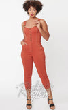 Unique Vintage Eartha Jumpsuit in Rust 70s Unique Vintage Eartha Jumpsuit in Rust 70s