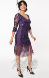 Unique Vintage Margaux Purple Flapper Dress