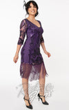 Unique Vintage Margaux Purple Flapper Dress Unique Vintage Margaux Purple Flapper Dress