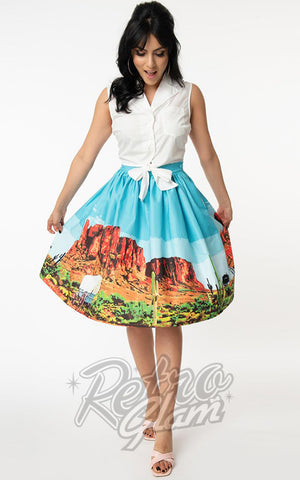Unique Vintage Gellar Swing Skirt in Western Landscape Unique Vintage Gellar Swing Skirt in Western Landscape