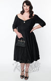 Unique Vintage Lamar Swing Dress in Black Velvet Unique Vintage Lamar Swing Dress in Black Velvet