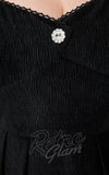 Unique Vintage Lamar Swing Dress in Black Velvet detail Unique Vintage Lamar Swing Dress in Black Velvet detail