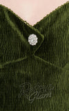 Unique Vintage Lamar Swing Dress in Green Velvet plus sized detail Unique Vintage Lamar Swing Dress in Green Velvet plus sized detail