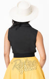 Unique Vintage Marsha Tie Crop Top in Black back Unique Vintage Marsha Tie Crop Top in Black back