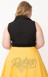 Unique Vintage Marsha Tie Crop Top in Black curvy back Unique Vintage Marsha Tie Crop Top in Black curvy back
