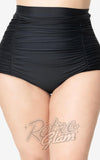 Unique Vintage Monroe Bikini Bottoms in Black curvy detail Unique Vintage Monroe Bikini Bottoms in Black curvy detail