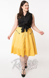 Unique Vintage Oakley Swing Skirt in Mustard Yellow plus sized Unique Vintage Oakley Swing Skirt in Mustard Yellow plus sized