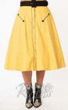 Unique Vintage Oakley Swing Skirt in Mustard Yellow detail Unique Vintage Oakley Swing Skirt in Mustard Yellow detail