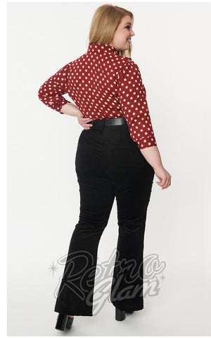 Unique Vintage Corduroy Tyler Pants in Black curvy back Unique Vintage Corduroy Tyler Pants in Black curvy back