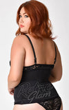 Unique Vintage Power Mesh Waist Cincher in Black side Unique Vintage Power Mesh Waist Cincher in Black side