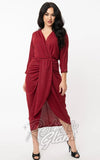 Unique Vintage Warhol Tulip Dress in Burgundy Sparkle 70s Unique Vintage Warhol Tulip Dress in Burgundy Sparkle 70s
