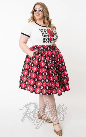 Unique Vintage Hot Stuff Little Devil Checkered Print Swing Skirt - S left only Unique Vintage Hot Stuff Little Devil Checkered Print Swing Skirt - S left only