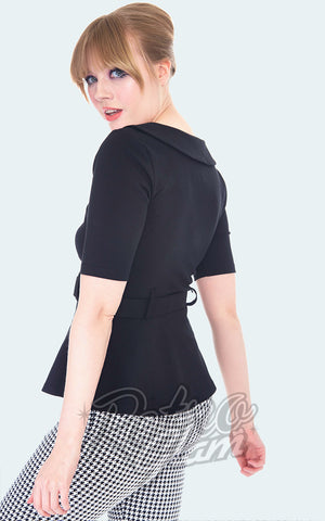 Voodoo Vixen Aubrey Peplum Top in Black back Voodoo Vixen Aubrey Peplum Top in Black back