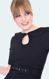 Voodoo Vixen Aubrey Peplum Top in Black detail Voodoo Vixen Aubrey Peplum Top in Black detail