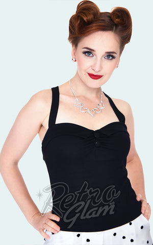 Voodoo Vixen Ava Cross Strap Halter Top in Black Voodoo Vixen Ava Cross Strap Halter Top in Black