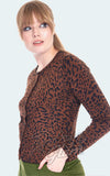 Voodoo Vixen Cory Leopard Cardigan in Brown rockabilly Voodoo Vixen Cory Leopard Cardigan in Brown rockabilly