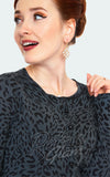 Voodoo Vixen Cory Leopard Cardigan in Grey rockabilly Voodoo Vixen Cory Leopard Cardigan in Grey rockabilly