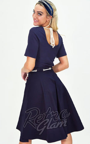 Voodoo Vixen Florence Anchor & Rope Flare Skirt back Voodoo Vixen Florence Anchor & Rope Flare Skirt back