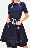 Voodoo Vixen Florence Anchor & Rope Flare Skirt nautical Voodoo Vixen Florence Anchor & Rope Flare Skirt nautical