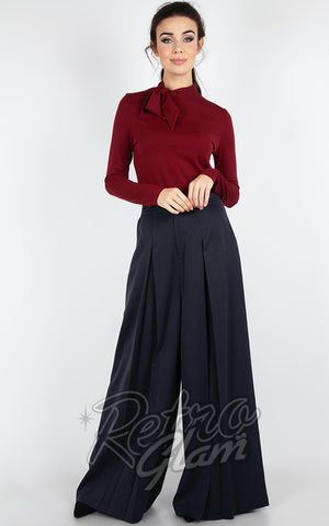 Voodoo Vixen High Neck Tie Burgundy Knit Top Voodoo Vixen High Neck Tie Burgundy Knit Top