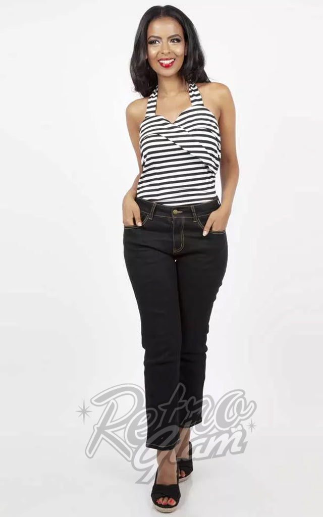 Voodoo Vixen Naomi Heart Pocket Cigarette Pants in Denim - M & XL left only Voodoo Vixen Naomi Heart Pocket Cigarette Pants in Denim - M & XL left only