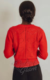 Voodoo Vixen Regina Heart Cardigan in Red back Voodoo Vixen Regina Heart Cardigan in Red back