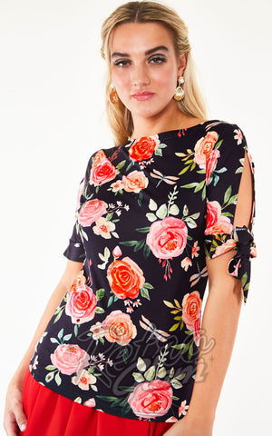 Voodoo Vixen Rosalee Floral Knit Top Voodoo Vixen Rosalee Floral Knit Top