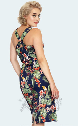 Voodoo Vixen Floral Bird Sarong Dress back