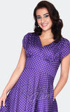 Voodoo Vixen Tabby Polka Dot Purple Tea Dress pinup Voodoo Vixen Tabby Polka Dot Purple Tea Dress pinup