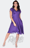 Voodoo Vixen Tabby Polka Dot Purple Tea Dress Voodoo Vixen Tabby Polka Dot Purple Tea Dress